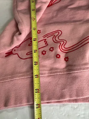 ban.do Pastel Pink Sweatshirt red floral hearts trust where you are M casual thumbnail 12