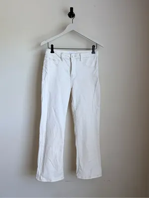 Risen White Mid Rise Straight Crop Ankle Jeans Size 5 (27) Stretch Denim thumbnail 2