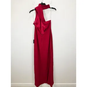 Lulus Keep It Interesting Red Asymmetrical Cutout Halter Maxi Dress Long XL NWT thumbnail 8
