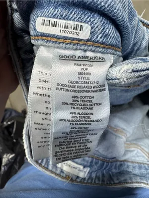 Good American Good Ease Crossover Waist Wide Leg Jeans Size 4/27 thumbnail 4