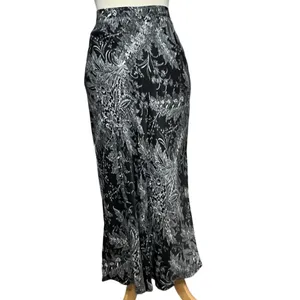 Anthropologie Bias Satin Midi Skirt 8 Black Floral Romantic Fairy Whimsygoth NEW thumbnail 4