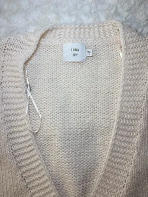 Luna Ivy Cream Strawberry-Appliqué Cardigan Sweater thumbnail 2