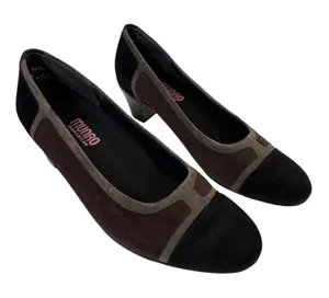 Munro American Odette Dark Brown Black Suede Low Heel Pumps Shoes Womens 8.5 M‎ thumbnail 1