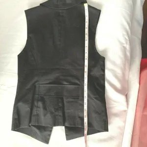 Guess Denim Vest Womens 6 Black Jean Waistcoat Sleeveless‎ Open Front Y2K Grunge thumbnail 7