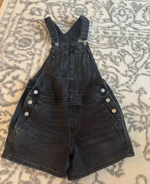 Old Navy Shortalls Black Denim thumbnail 1