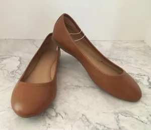 Ballet Flats, Size 7W Brown thumbnail 1