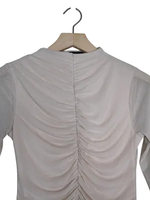 21 SAINTS Women's S Funnel Neck Ruched Lined Long Sleeve Top thumbnail 3