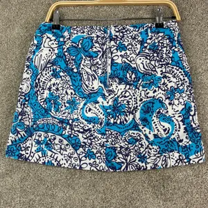 Lilly Pulitzer Marigold Skort 4 Light My Fire Shorely Blue Embroidered Resport thumbnail 5