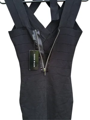 NWT Karen Millen BodyCon Bandage Dress Black Size 2 thumbnail 6