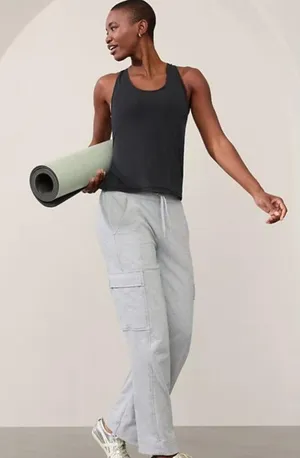 Athleta M With Ease Twist Back Tank Black Medium thumbnail 2