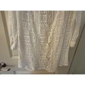 Becca by Rebecca Virtue White Button Down Cover Up Blouse Long Top Women's thumbnail 11