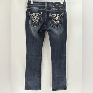 Miss me buckle embroidered Y2K 2000s 90s bootcut blue jeans size 29x3.5 long thumbnail 2