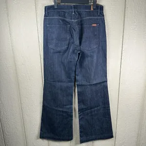 7 For All Mankind Ginger Jeans Womens 32 Blue Wide Leg Trouser Flare Dark Wash thumbnail 3