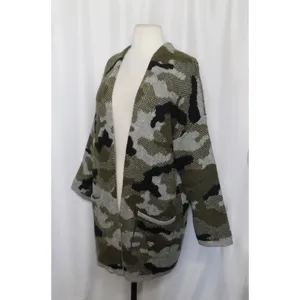 ANTHROPOLOGIE Vero Camo Cardigan Sweater Camouflage Pockets‎ Gorpcore X-Small thumbnail 6