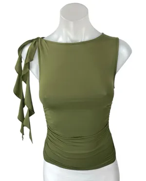 Lioness Green Sleeveless Fringe Boat Neck Cami Camisole Blouse Tank Top Size XXS thumbnail 1
