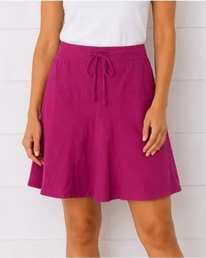 Athleta 100% linen fuschia aline miniskirt xl thumbnail 1