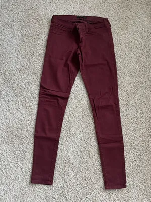 Vervet Flying Monkey maroon colored skinny jeans thumbnail 1