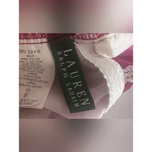 Lauren Ralph Lauren Bel Aire Skirted One-Piece Swimsuit Magenta White Size 6 thumbnail 7