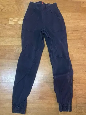 Spanx Black Pull On Twill Cargo Zip Ankle Preppy Career Shapewear Joggers Pants… thumbnail 1