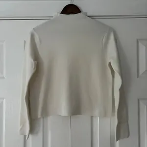 Mango MNG Womens Cream White Mock Neck Ribbed Knit‎ Long Sleeve Sweater XS thumbnail 4
