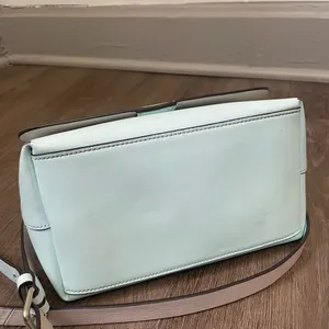 Kate Spade Mint Teal Blue Leather Crossbody Bag Purse ~ Fold over Magnetic thumbnail 16