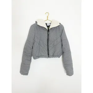 Princess Polly The Keir Puffer Jacket Black/White Size L/XL Plaid Gingham thumbnail 4