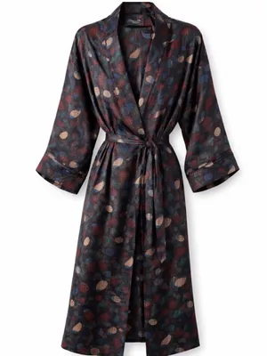 Vintage Christian Dior Monsieur Belted Jacquard Robe Paisley One Size thumbnail 6