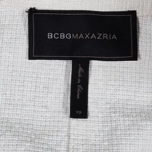 BCBGMaxAzria Frankie Off‎ White Zip Up Moto Blazer Jacket XS Textured thumbnail 3