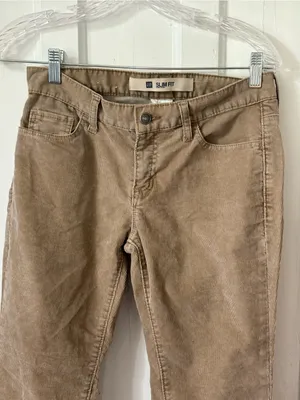 GAP Slim Corduroy Pants in Khaki thumbnail 2