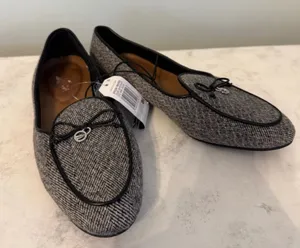 NWT Women's Nautica Kelline Loafers Size 6 Black/White Herringbone Tweed thumbnail 1
