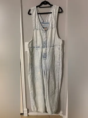 Pilcro Light Blue Denim Jumper Overalls with Wide Leg thumbnail 5