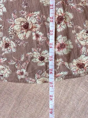 Gypsies & Moondust Floral Crinkle Sleeveless V-Neck Tank Top Brown Pink Large thumbnail 6