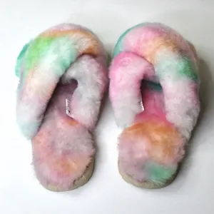 Anthropologie Cozy Multicolor Fuzzy Slippers thumbnail 8