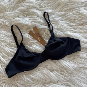 Skims Cotton Jersey T-Shirt Bra Soot Size 34A thumbnail 3