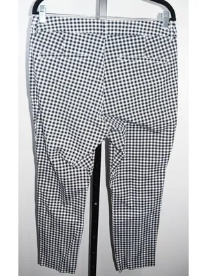 Old Navy Pixie Pants Size 12 Black White Gingham High-Rise Cropped Trousers thumbnail 2