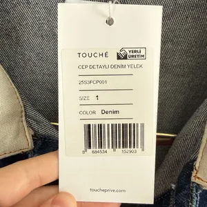 Touche Prieve Women's Pocket Detailed 100% Cotton‎ Denim Vest Size 1 (Small) NWT thumbnail 9