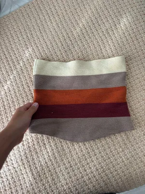 Stripe Strapless Knit Crop Multi Size XS thumbnail 2