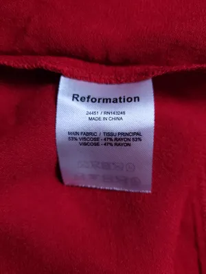 Reformation Marlowe Slip Dress Red V-Neck Spaghetti Strap Mini Slit Womens Sz S thumbnail 14
