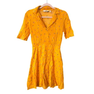 & OTHER STORIES Floral Collared‎ Skater Dress Yellow Sz 4 thumbnail 2