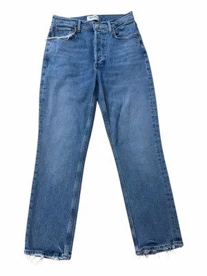 AGOLDE Riley Crop Blue Straight-Leg Jeans thumbnail 1
