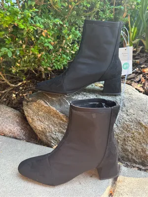 A new day Black Women's Ankle mesh Boots - Elegant Pointed Toe Block Heel 8.5 thumbnail 1