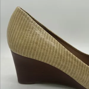 Tory Burch Sexy Tan Peep-Toe Wedge Heel Shoes **Size 8.5** 🔥🔥 thumbnail 7