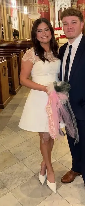 Custom White Lace Bridal Dress thumbnail 1