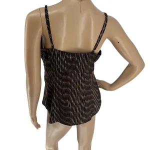 Banana‎ Republic Womens Brown Ikat Print Empire Waist Camisole Top Size 8 Zip thumbnail 4