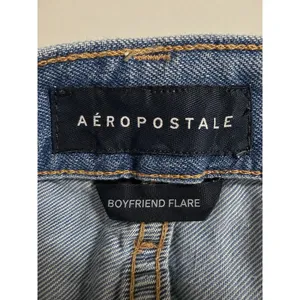 Aeropostale Boyfriend Flare Jeans Light Wash Raw Hem High Rise Size 4 Regular thumbnail 4