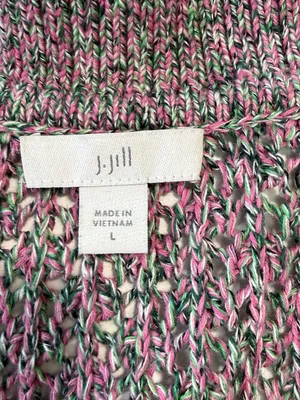 J. Jill 100% Cotton Mauve Knit Button-Front Cardigan Size Large thumbnail 6