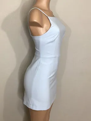 New. French Connection baby blue mini dress. MSRP $168. Size 6 thumbnail 8