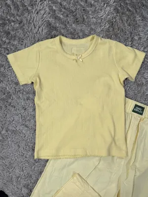 Daily Drills Set Pointelle Baby Tee Poplin Pants XS/S Lemonade New thumbnail 3