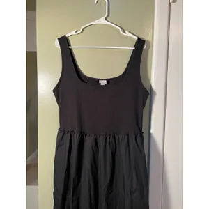 A New Day Women's Size Large Sleeveless Knit Midi A-Line Dress Black Ruffle thumbnail 4
