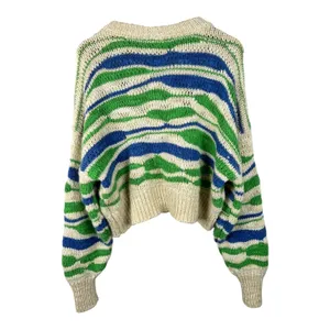 Aerie Womens size Small Intarsia Chunky Knit Wool Blend Oversized Sweater thumbnail 2